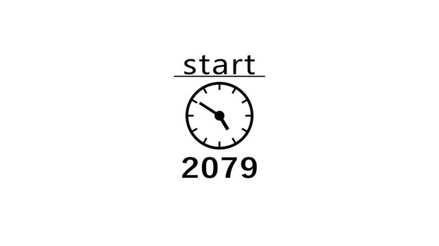 Time management clock concept. 2079 clock icon animation. 