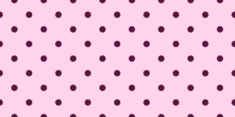 Classic burgundy polka dot pattern on a soft pink background. Sweet feminine dots texture for baby girl nursery, romantic wallpaper, and aesthetic textile design.