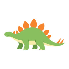 Green stegosaurus dinosaur side view flat vector © Iin Aprilia
