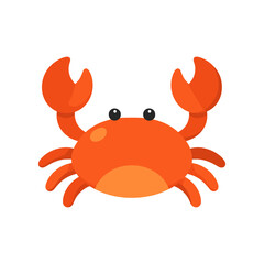 Fototapeta premium Red crab with raised claws flat vector illustration