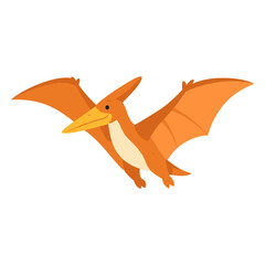 Flying pterodactyl prehistoric reptile flat vector illustration © Iin Aprilia