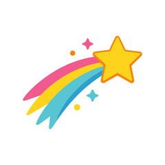 Obraz premium Colorful Shooting Star with Sparkles Vector