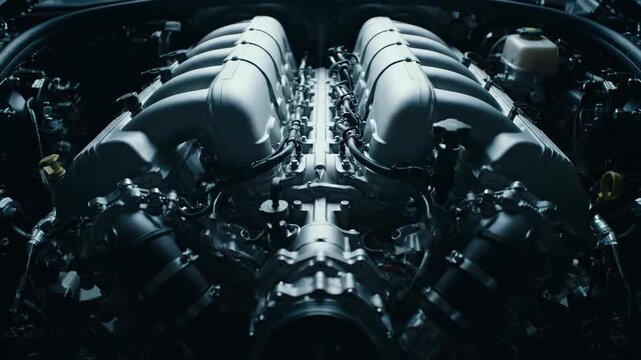 Intricate V12 Engine: A Symphony of Automotive Engineering and Power