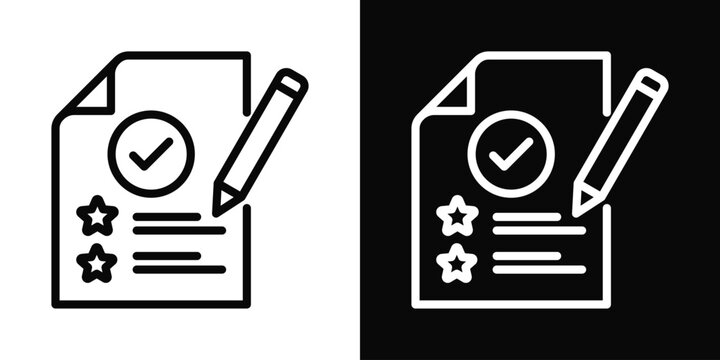 Assessment Icon White And Black Background Style