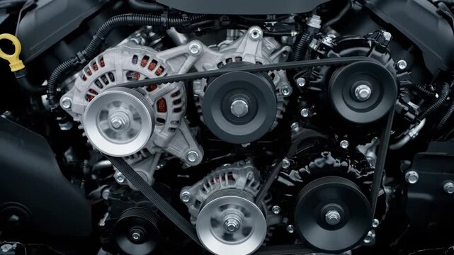 V12 Engine Accessory Drive System - Serpentine Belt Routing