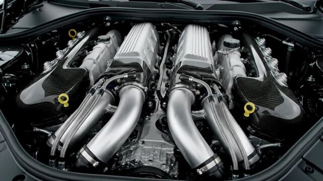Symmetrical V12 Engine with Carbon Fiber Intake Manifolds