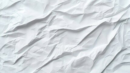 Obraz premium crumpled white paper sheet with pronounced folds and soft shadows, abstract textured surface conveying quiet calm and tactile simplicity