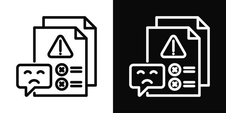 Complaint Icon White And Black Background Style