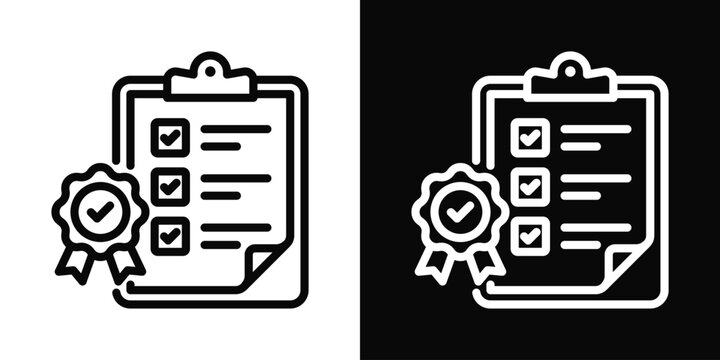 Quality Icon White And Black Background Style