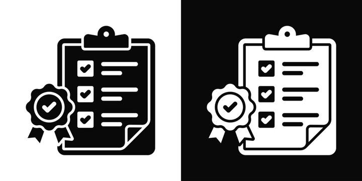 Quality Icon White And Black Background Style