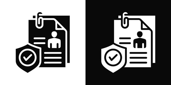 Confidentiality Icon White And Black Background Style