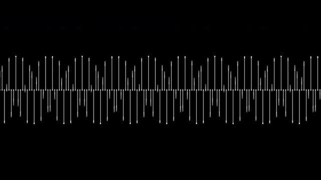 Flowing sinusoid wave signal transmits horizontal pattern across screen