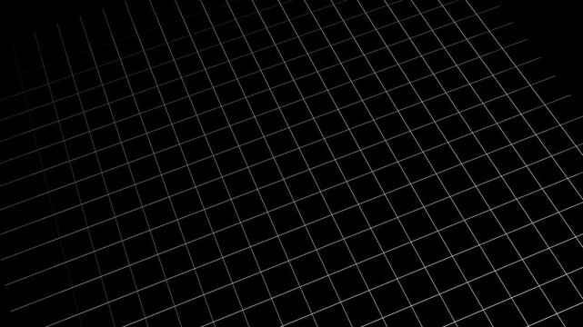Fading 3D grid squares float and shift perspective form symmetric geometric framework