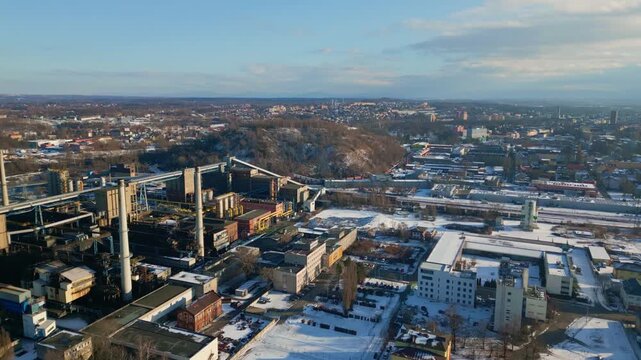 Drone reveals Svoboda industrial Coking Plant production plant Ostrava
