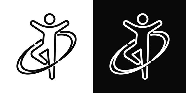 Physical Education Icon White And Black Background Style