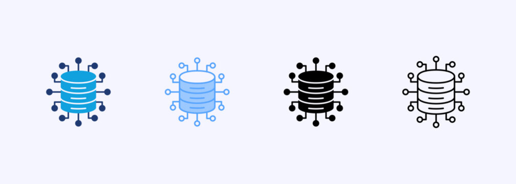 Big Data Icon Set Multiple Style Collection
