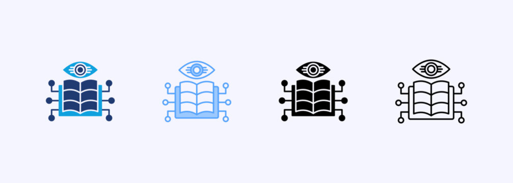Supervised Learning Icon Set Multiple Style Collection