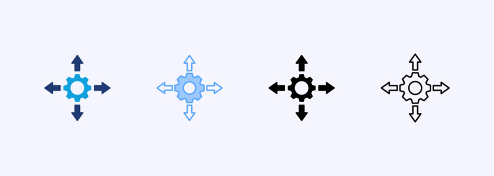 Decision Support System Icon Set Multiple Style Collection