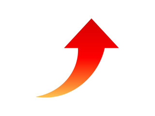 矢印　上昇　赤い矢印のアイコン