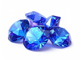Fototapeta premium Cluster of brilliant blue gemstones, dazzling facets