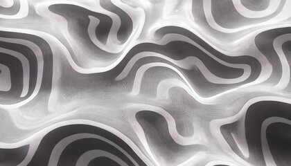Fototapeta premium monochrome abstract topographic waves with flowing contour lines and soft depth, calm hypnotic mood