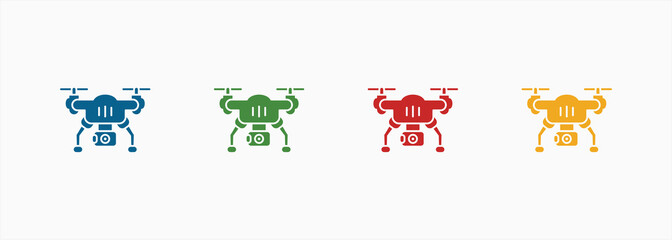Drone Icon Set Color Multiple Style Collection