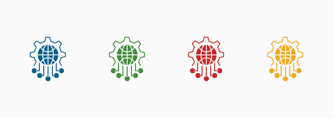 Futuristic Icon Set Color Multiple Style Collection