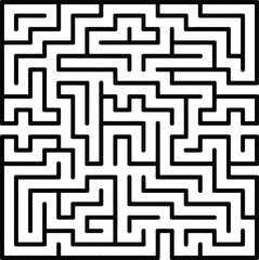 Black and white geometric maze pattern for problem solving and logic challenges
