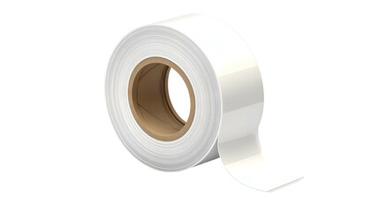 White Adhesive Tape Roll on White Background.