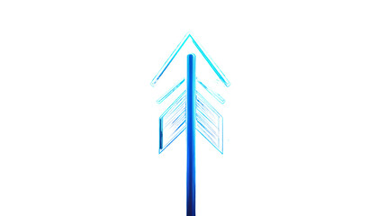 Blue Arrow Sign on Metal Pole.