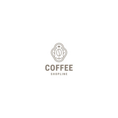 Obraz premium Coffee shop logo design template