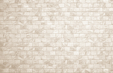 Obraz premium Detail of modern cream brick wall background photo. White light brick wall texture background for stone tile block painted in beige light color wallpaper modern interior and exterior backdrop design.