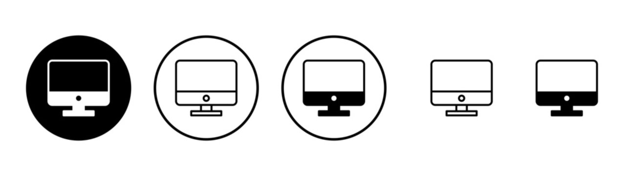 Computer icon vector. computer monitor sign and symbol