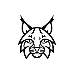 Fototapeta premium Stylized Bobcat Head Mascot Illustration - Wild Feline Animal Face Logo Graphic