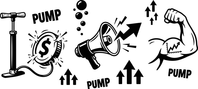 Financial market inflation and hype icons vector illustration