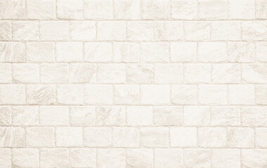 Fototapeta premium Detail of modern cream brick wall background photo. White light brick wall texture background for stone tile block painted in beige light color wallpaper modern interior and exterior backdrop design.
