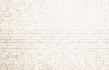 Fototapeta premium Detail of modern cream brick wall background photo. White light brick wall texture background for stone tile block painted in beige light color wallpaper modern interior and exterior backdrop design.