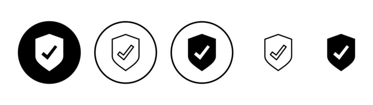 Shield check mark icon vector. Protection approve sign. Insurance icon