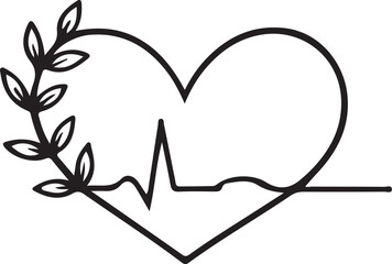 Heartbeats With Love Black and White Design