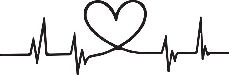Heartbeats With Love Black and White Design