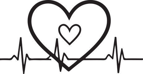 Heartbeats With Love Black and White Design