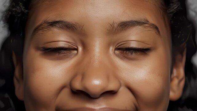 Close Up Face of Diverse People Smiling, Eyes Transition