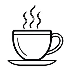 Hot Coffee Cup Line Icon