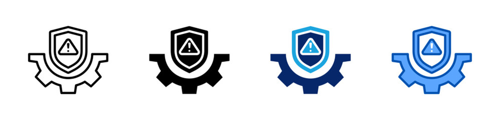 risk mitigation icon set multiple style collection
