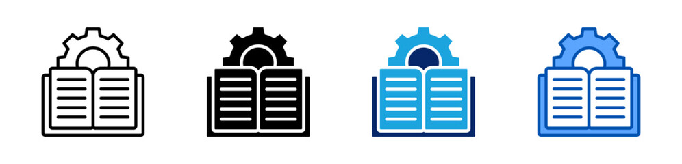 standard work instruction icon set multiple style collection