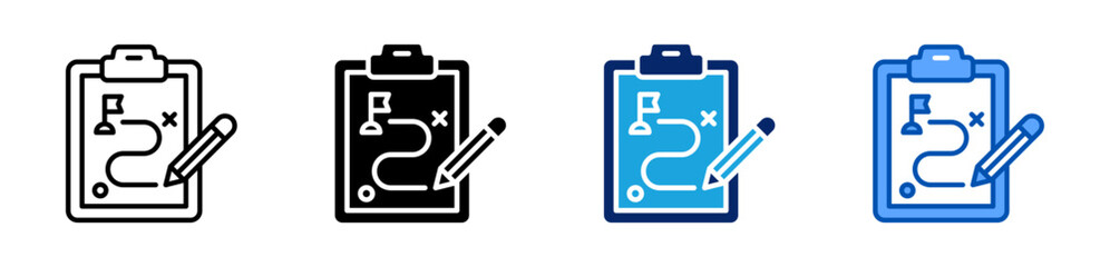 Obraz premium planning icon set multiple style collection