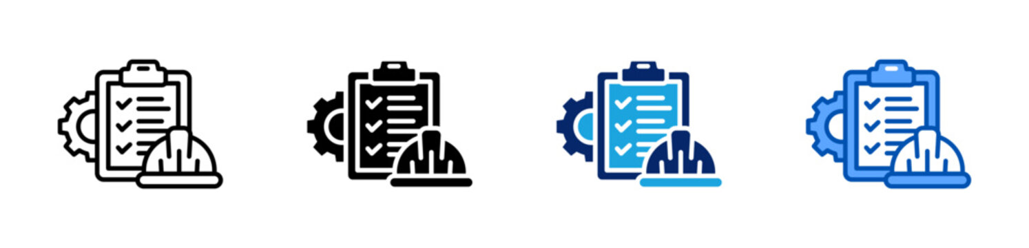 work procedure icon set multiple style collection