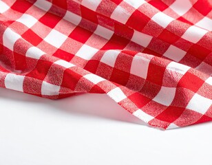 Red and white checkered fabric with visible folds