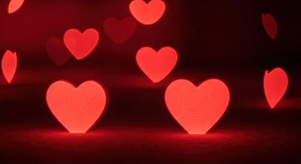 red hearts background