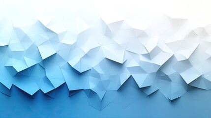Geometric blue and white abstract background with triangle shapes and gradients